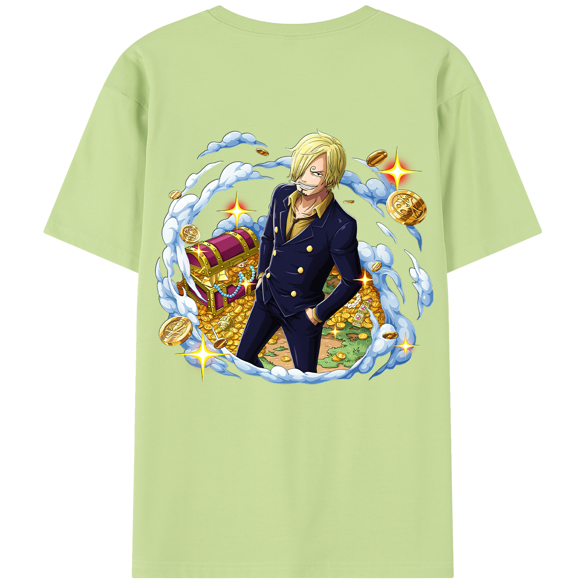 ワンピース サンジ ONE PIECE Sanji 綿100％半袖Tシャツ（背面プリント）